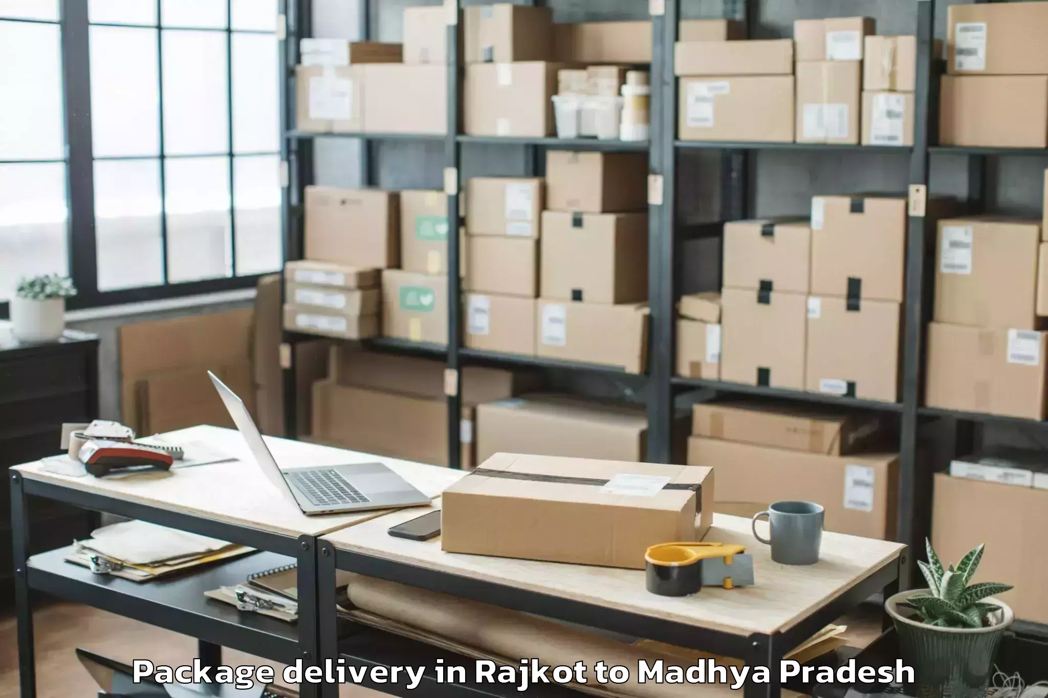 Book Rajkot to Mhow Package Delivery Online